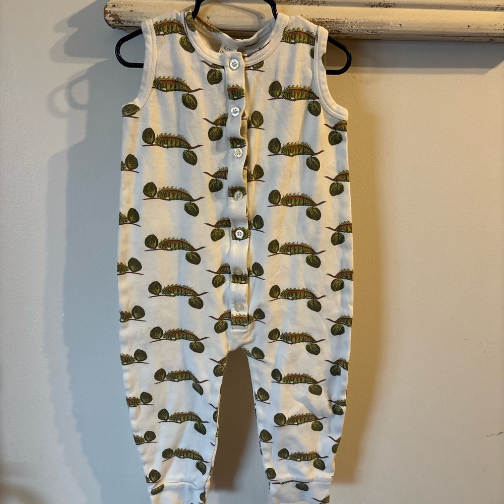 Kate Quinn White and Green Chameleon Bodysuit